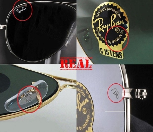 Lense Sticker, Nose Pad, And Ray Ban Logo - Spot Fake Ray Ban