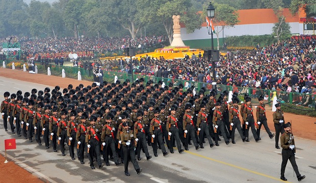Madras Regiment of Indian Army marching