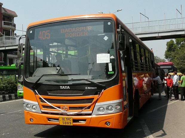 Orange bus in Delhi belong to Delhi Transit Corporation