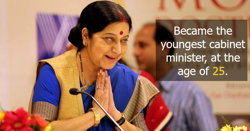 Youngest Cabinet Minister Sushma Swaraj