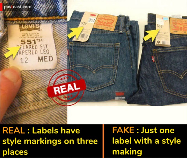 Why do some levis not say levis on the red tag?