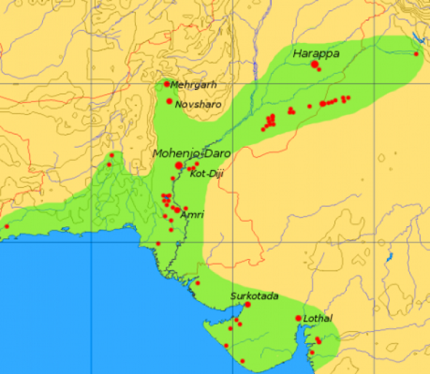 Map of the Indus Valley Civilization - Unknown Facts about Gujarat