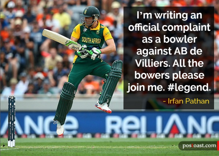Irfan Pathan on AB de Villiers