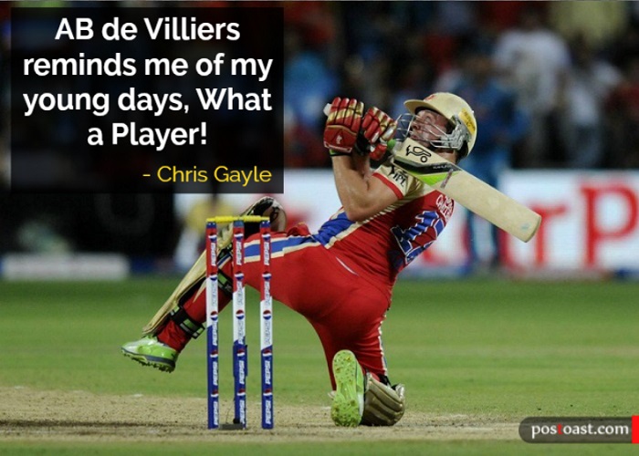 Chris Gayle on AB de Villiers