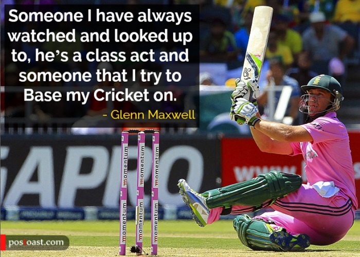 Glenn Maxwell on AB de Villiers