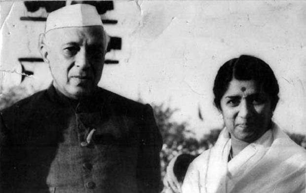 Lata Mangeshkar with Jawahar Lal Nehru