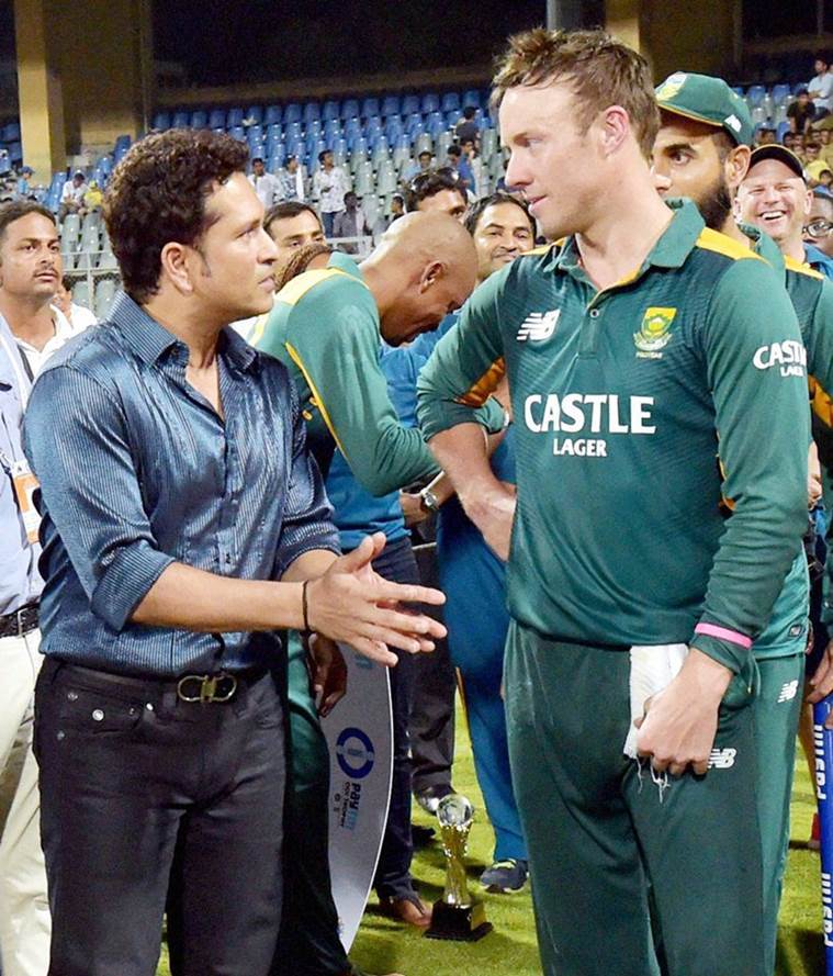 AB de Villiers with Tendulkar