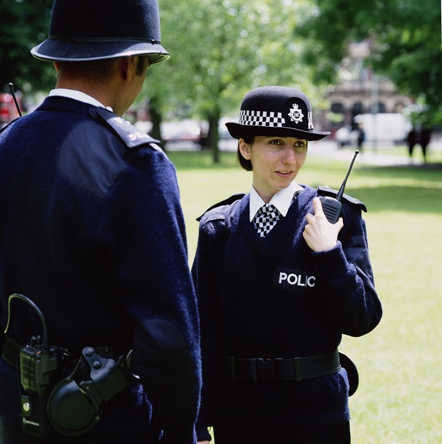 Beautiful British female cop