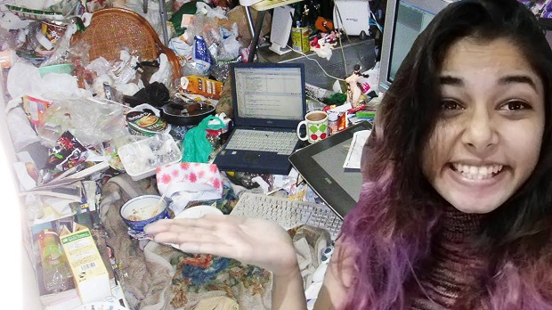 Girl messy room