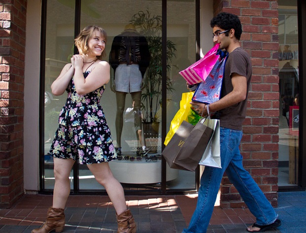 guy taking girl for shopping
