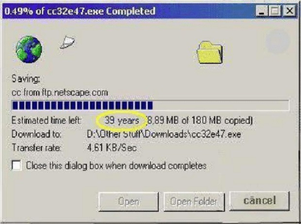 internet slow download speed in 90s