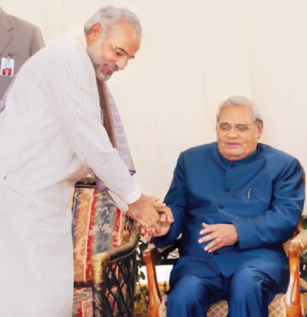 Atal Bihari Vajpayee with Narendra Modi