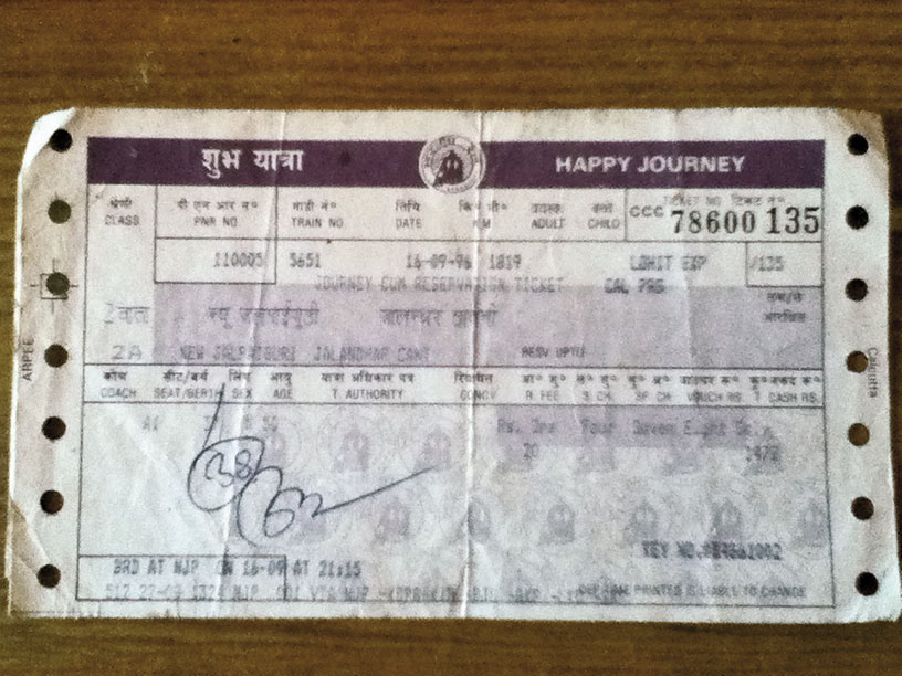 Baba Harbhajan Singh Train ticket