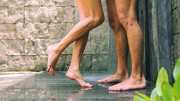 Couples having shower together