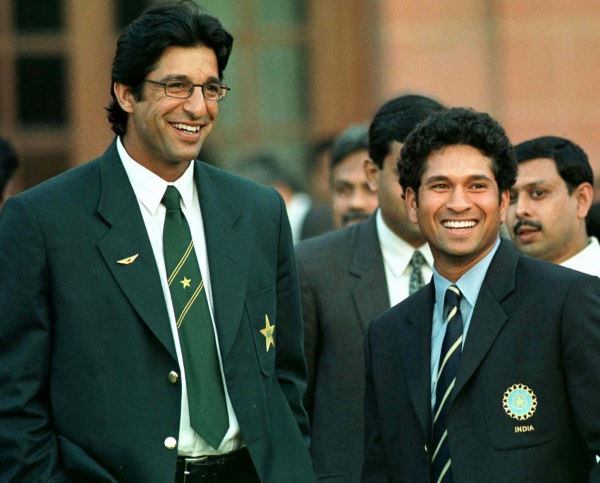 sachin tendulkar with wasim akram