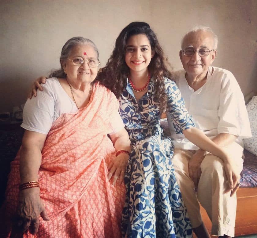 Mithila Palkar with Grandparents