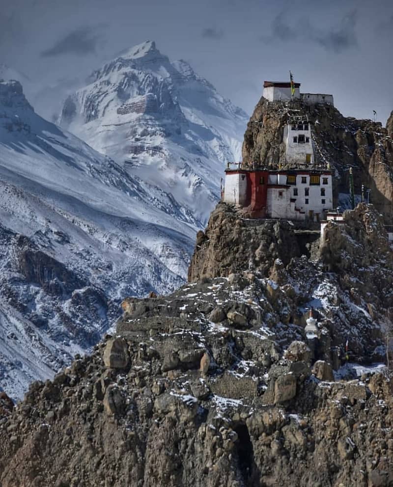 Gompas in Lahaul Spiti- Dhankar Gompa in Winters