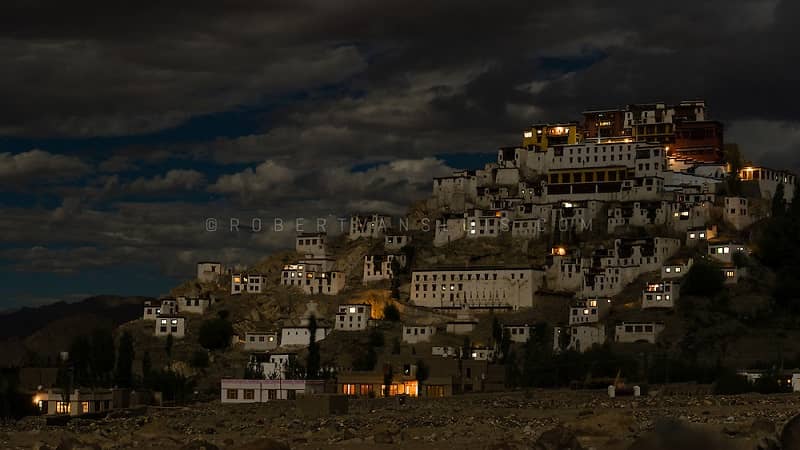 Thiksey Monastery at night