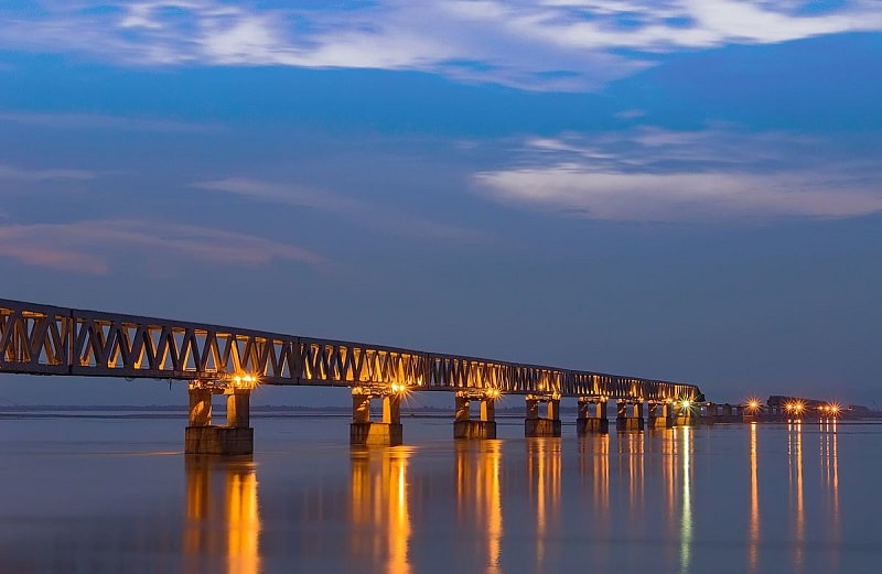 Bogibeel Bridge at night