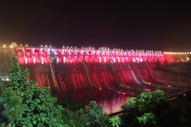 Sardar sarovar at night