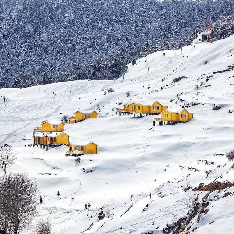 Snowfall in Auli Uttarakhand