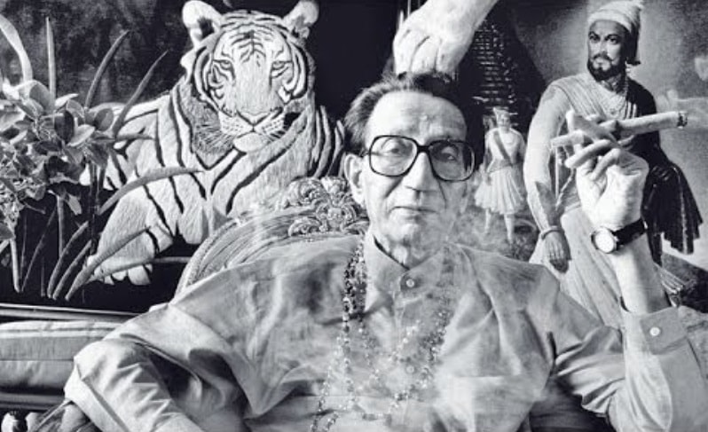 Balasaheb Thackeray smoking a cigar