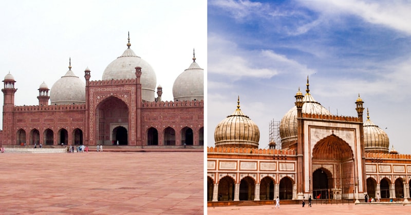 Jama Masjid India and Badshahi Mosque Pakistan