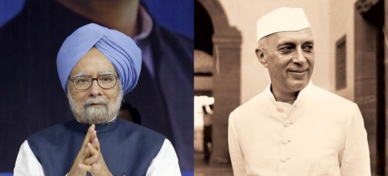 Manmohan Singh and Jawaharlal Nehru