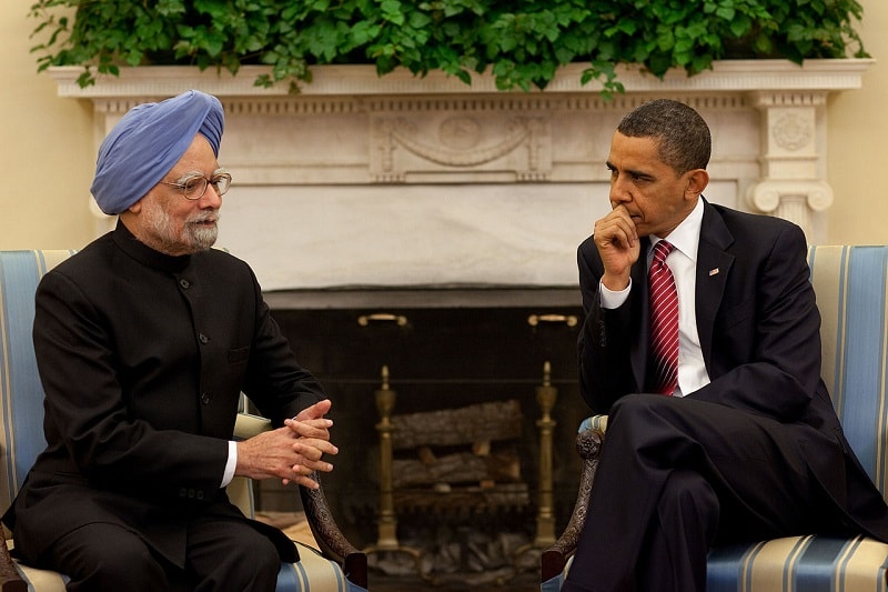 Manmohan Singh with Barack Obama