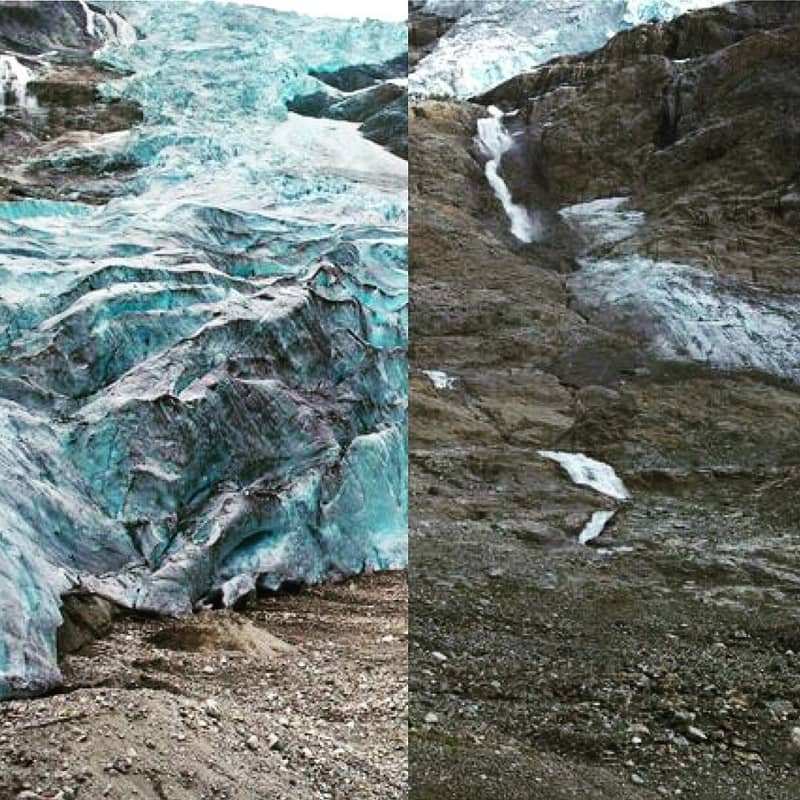 Trift Glacier (Switzerland) in 2006 and in 2017