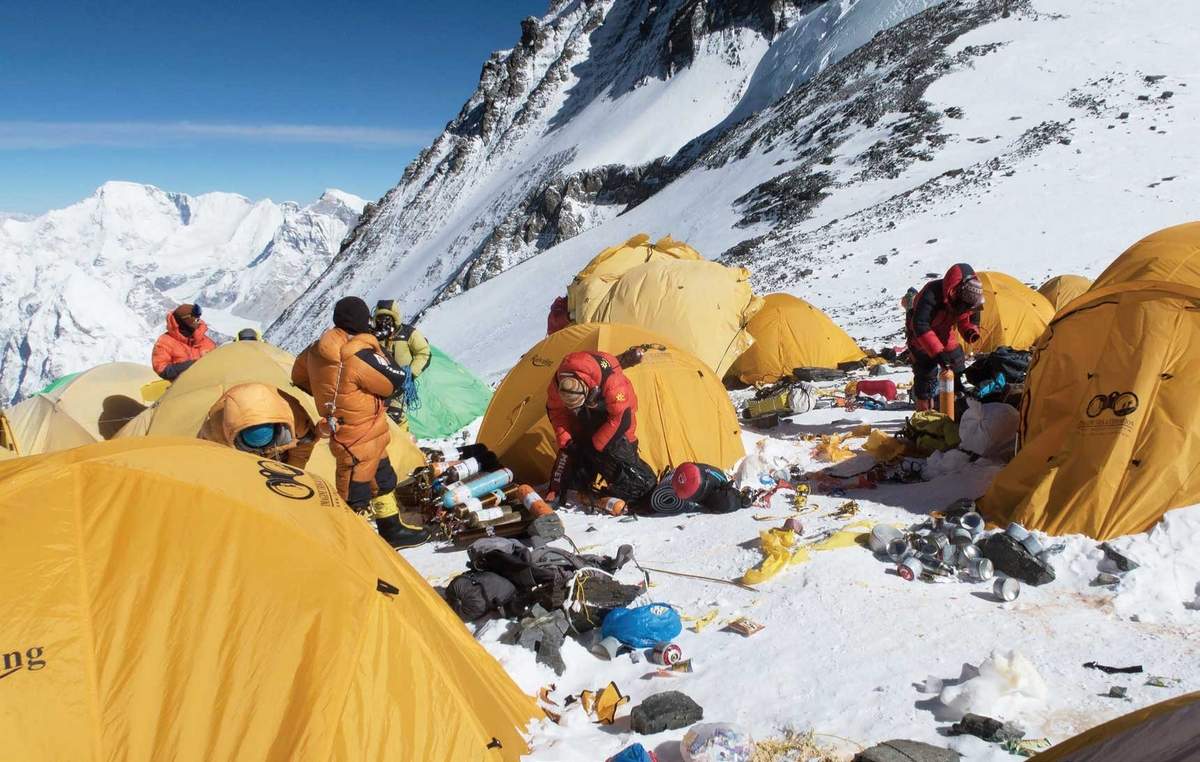 Humans waste on Mount Everest