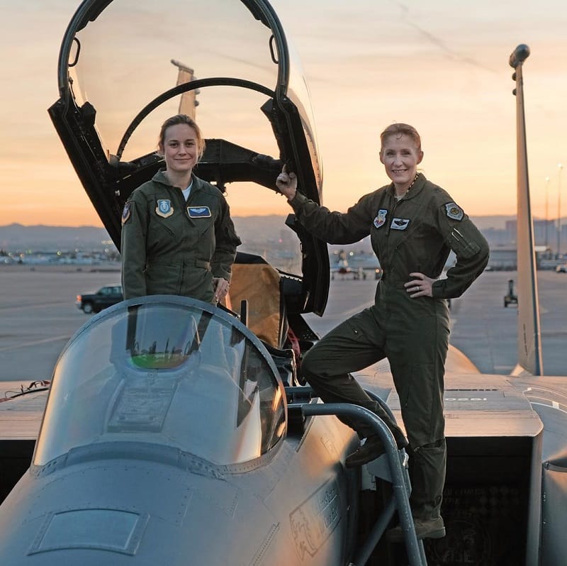 Brie Larson training from Air force