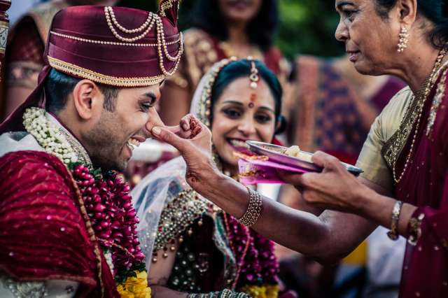 Gujarati weddings nose pull