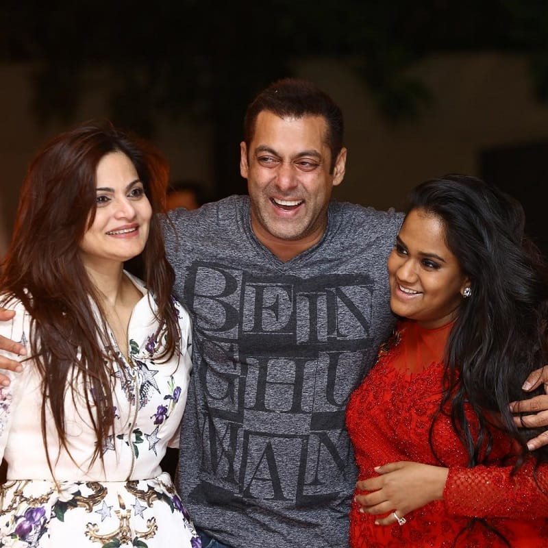 Salman Khan with sister Arpita and Alvira