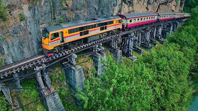 Dangerous rail routes - Death Railway, Thailand