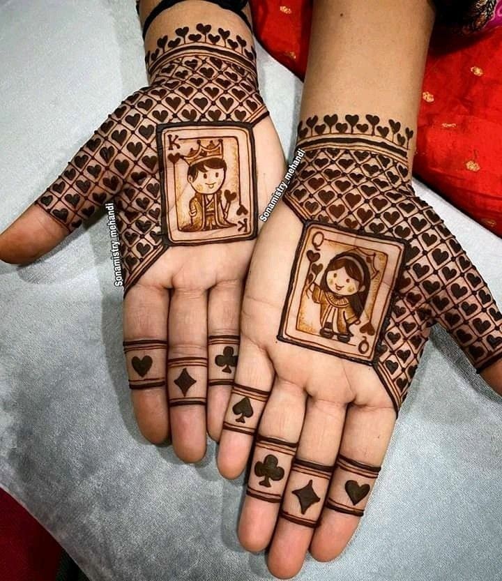 Queen and king simple mehndi design