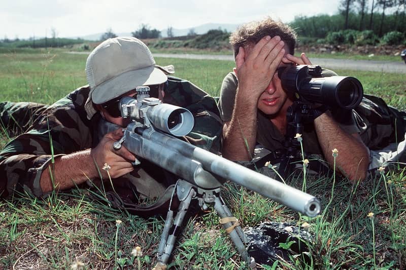army sniper duo, made up of the sniper and spotter