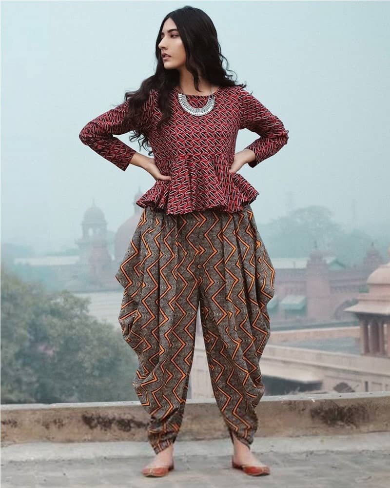 kurti with dhoti pants