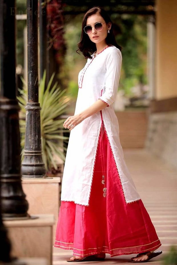 kurti with skirt