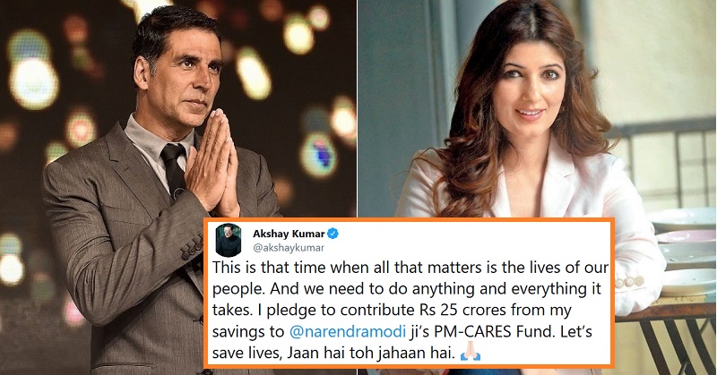 Akshay kumar donated for coronavirus