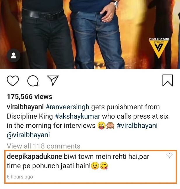 Deepika Response After Ranveer is late