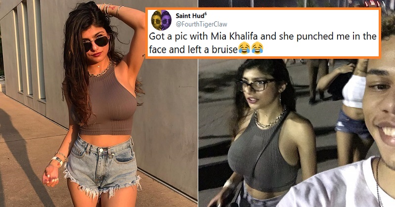Mia Khalifa Trolled For Punching A Fan Who Took Selfie Mia Responded To Trolls