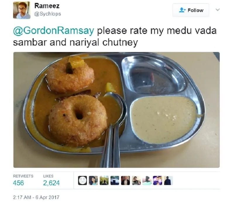 Gordon Ramsay troll idli twitter