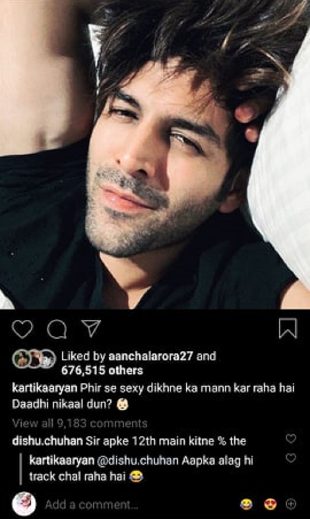Kartik Aryan reply fan