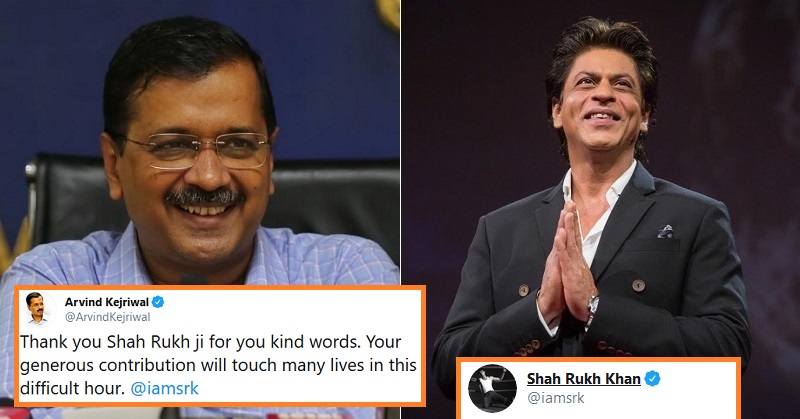 Kerjiwal thanks srk for coronavirus donation