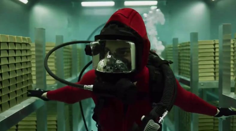 money heist under water scene