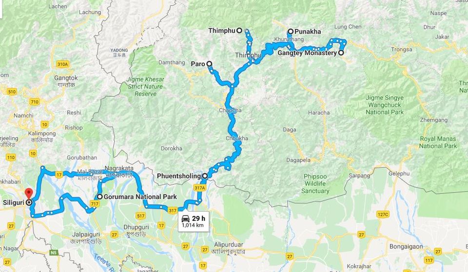 Bhutan Road Map