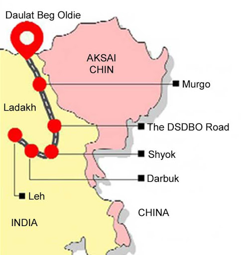 Daulat Beg Oldi Map