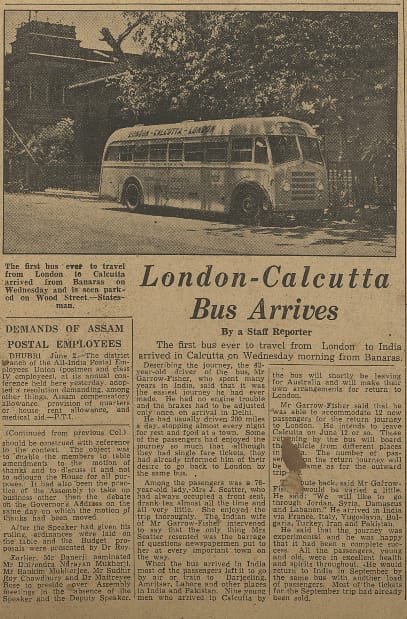 albert tours bus london calcutta