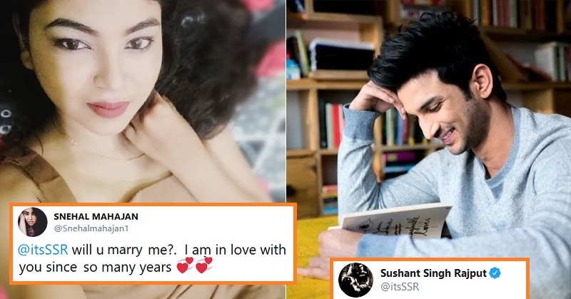 Sushant Singh Rajput Reply girl who proposed her twitter
